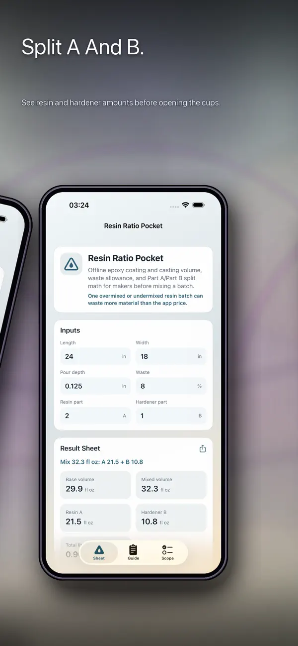 Screenshot #2 pour Resin Ratio Pocket