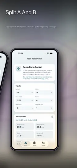 Screenshot von Resin Ratio Pocket auf dem iPhone 2