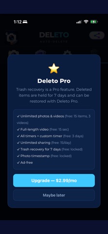 Deleto: Auto-Delete Camera screenshot