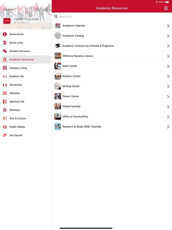 Fairfield University Guides app screenshot 3