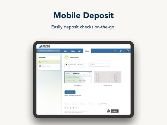 TAPCO CU iPad screenshot 3 - Finance app