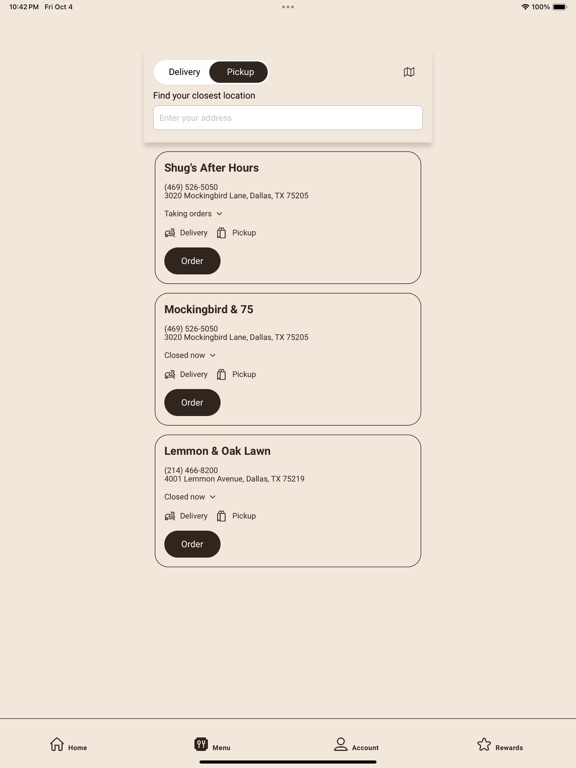 Shug's Bagels iPad screenshot 2 - Food & Drink app