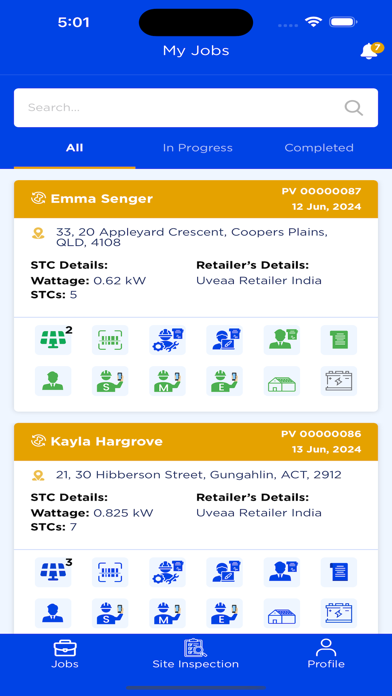 Uveaa Solar app screenshot
