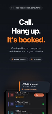 Callvent – Calls to Calendar iPhone screenshot