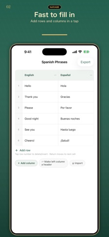 Narabe: Comparison Tables iPhone screenshot