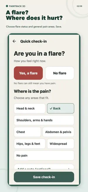 PainTrack 3D: Pain Journal screenshot 2