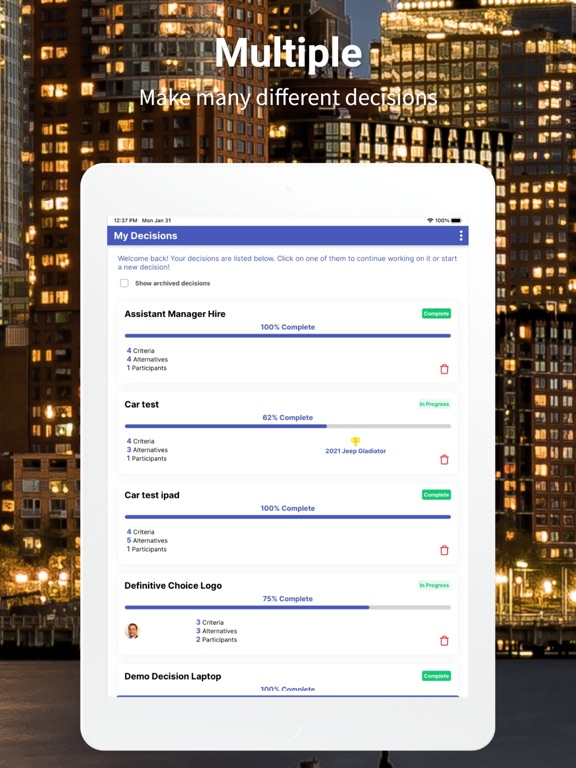 Definitive Choice iPad screenshot 4 - Productivity app