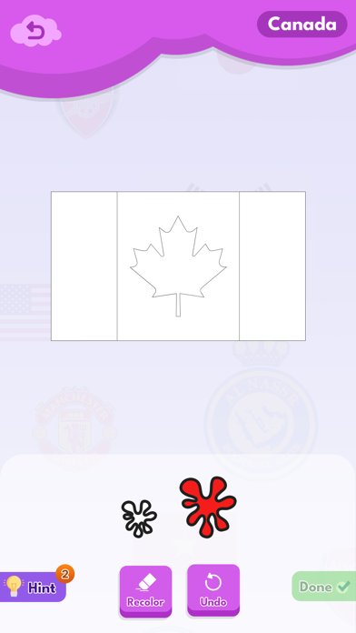 Coloring: flag & football logo Screenshot