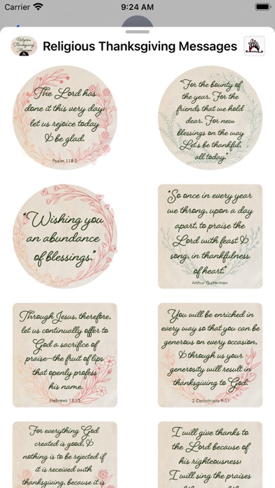 Religious Thanksgiving Message Screenshot