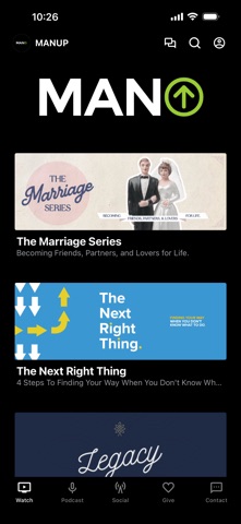 MANUP.org iPhone screenshot