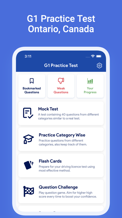 Ontario G1 Practice Test Screenshot