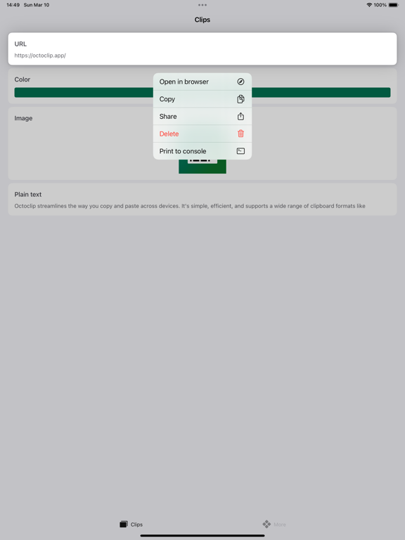 Octoclip: Cross-Device Copy iPad screenshot 2 - Utilities app