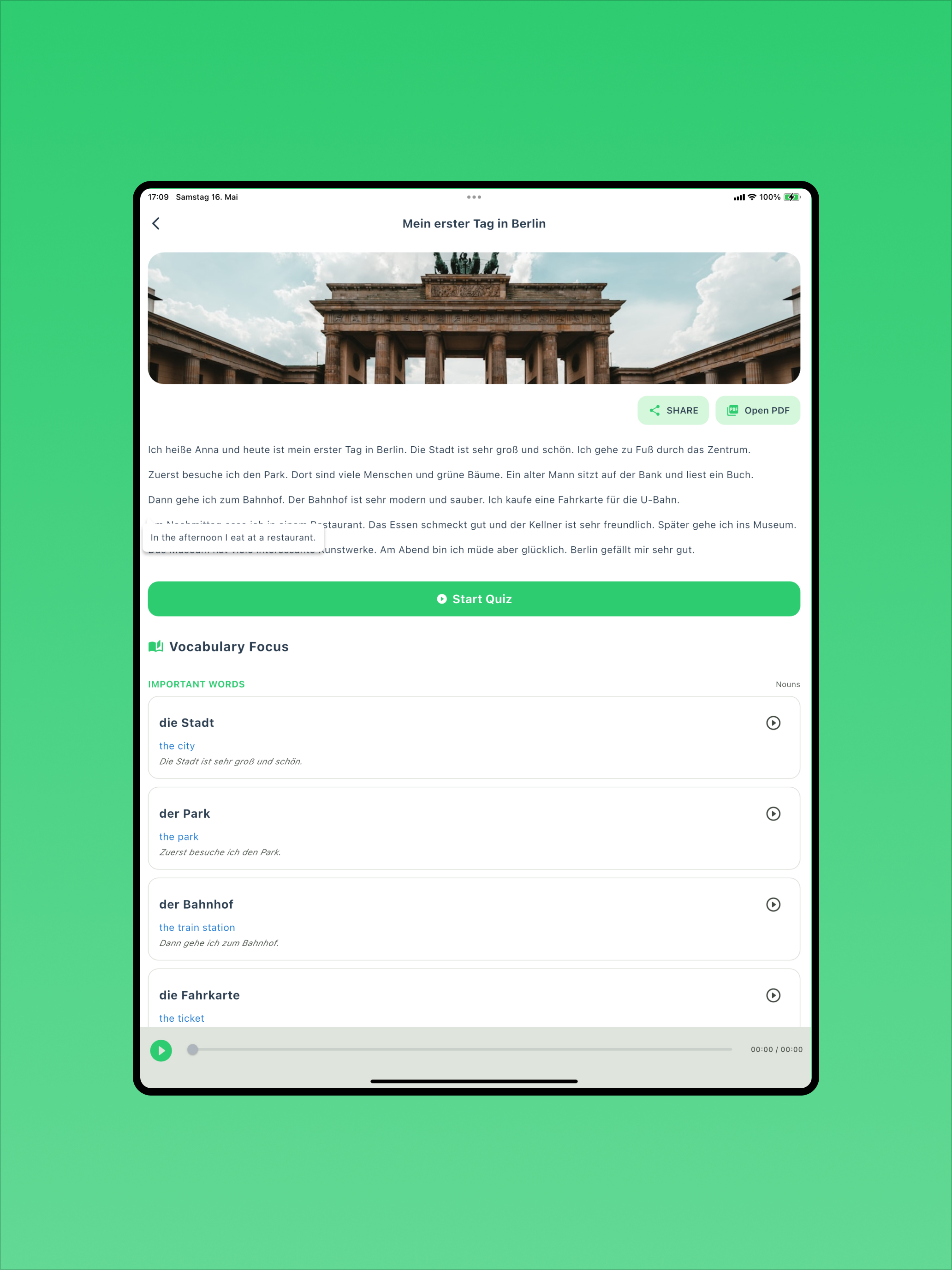 Learn German: Story and Dialog
