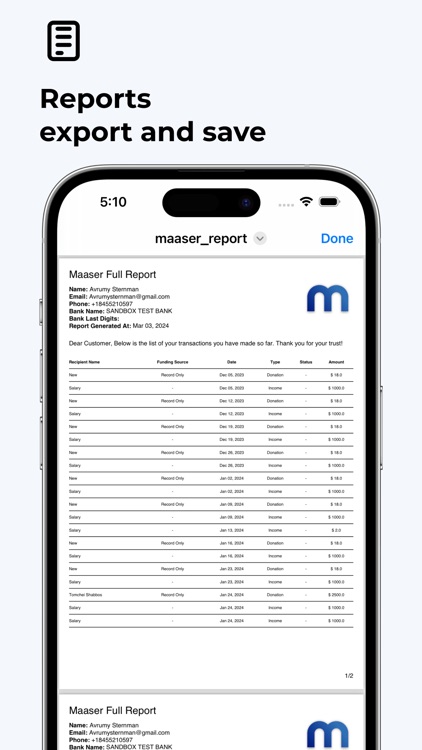 Maaser App