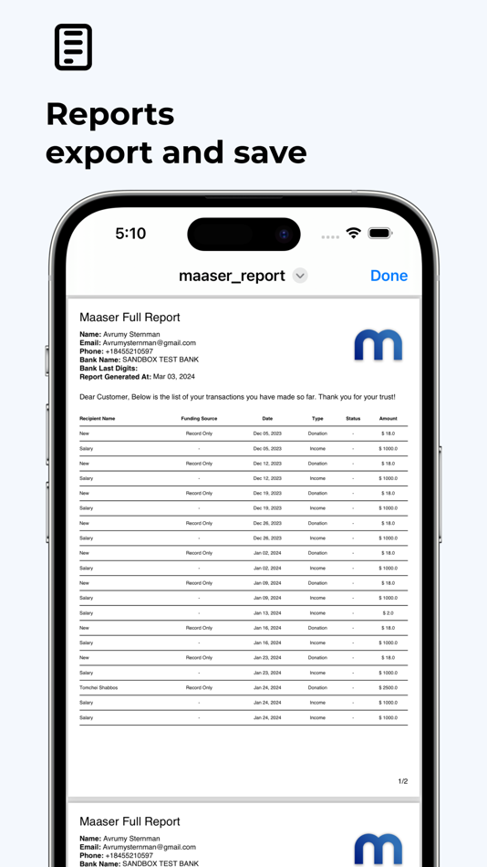 #3. Maaser App (iOS) 由: Sam Klein