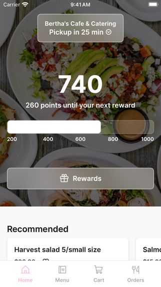 Bertha's Cafe & Catering iPhone screenshot 1 - Food & Drink app