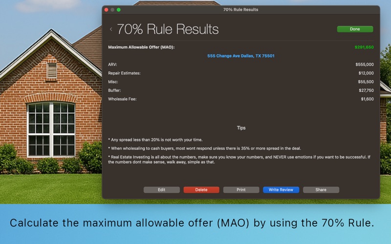 House Flip Analysis Screenshot