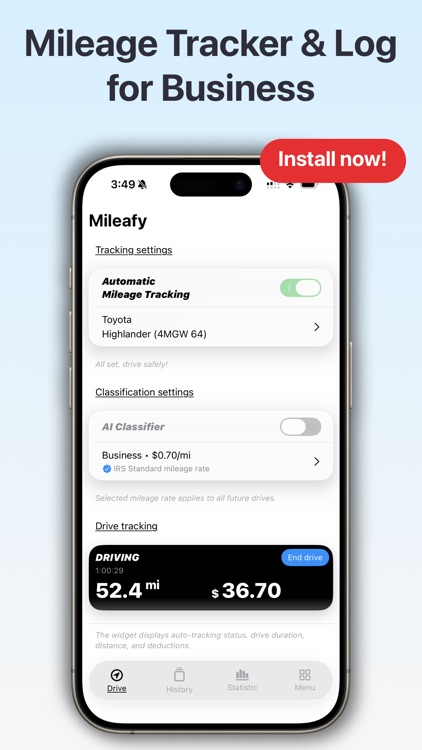 Mileage Tracker by Mileafy