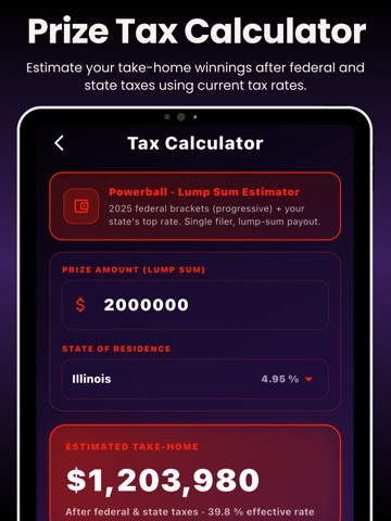 Mega Ball AI Lottery Picks iPad screenshot