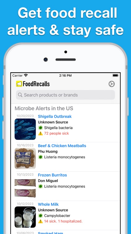 Food Recalls & Alerts screenshot-0