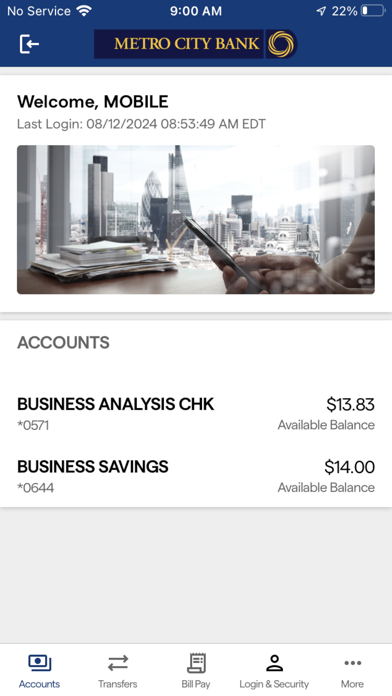 Metro City Bank Mobile Screenshot