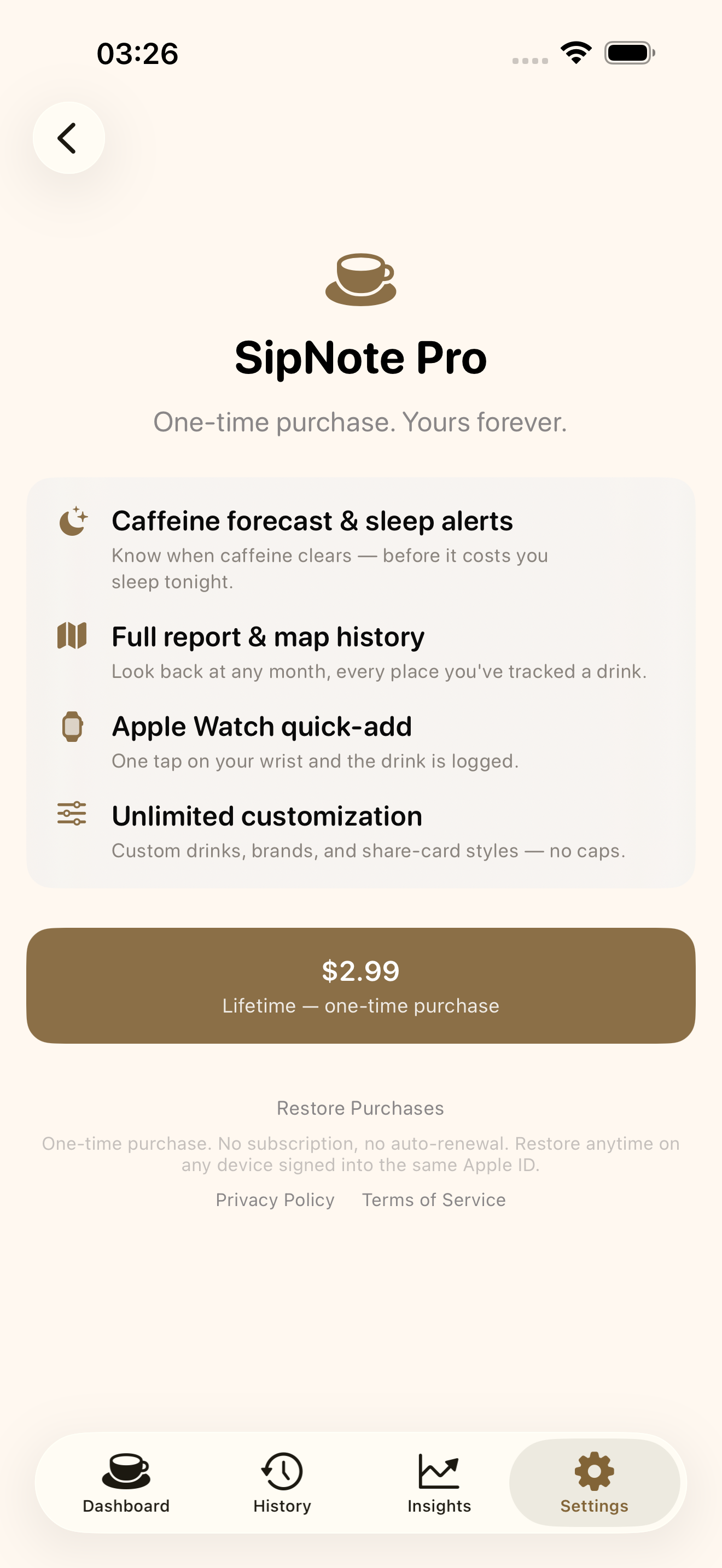 SipNote: Caffeine Tracker