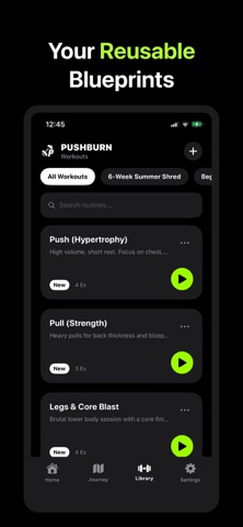 PUSHBURN: Workout Tracker screenshot