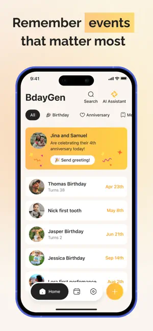 BdayGen: Birthday Reminder screenshot 1