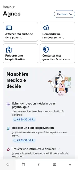 Capture d'écran de Sanergi IEG Ma Santé sur iPhone 6