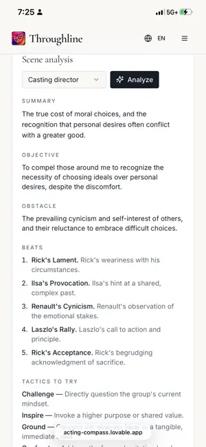 Throughline: Actor's Compass screenshot 1