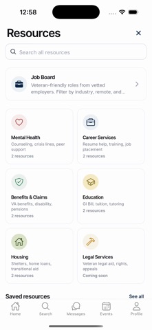 The Veteran's Hub iPhone screenshot