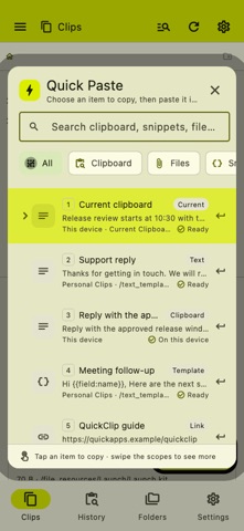 QuickClip - Copy Paste Manager iPhone screenshot