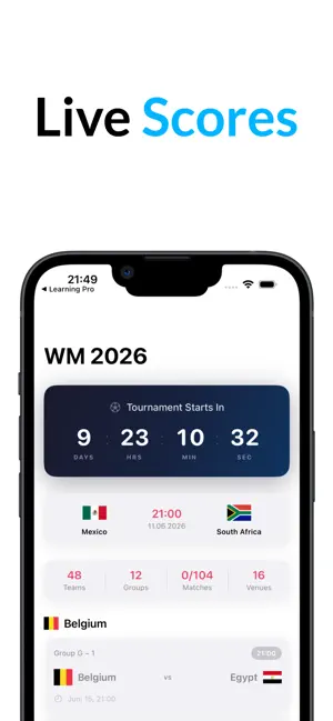 Soccer 2026 — Live Scores iPhone screenshot 2