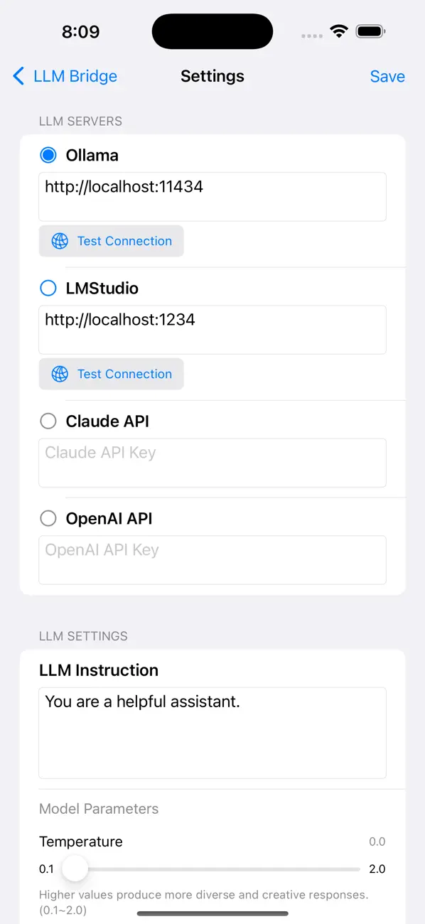 Screenshot #3 pour LLM Bridge - Multi LLM Client