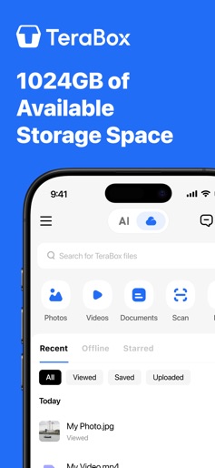 TeraBox: 1TB Cloud & AI Space screenshot