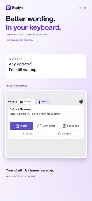 Replyly AI: Keyboard & Writing screenshot 1