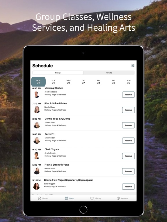 Hickory Yoga & Wellness iPad screenshot
