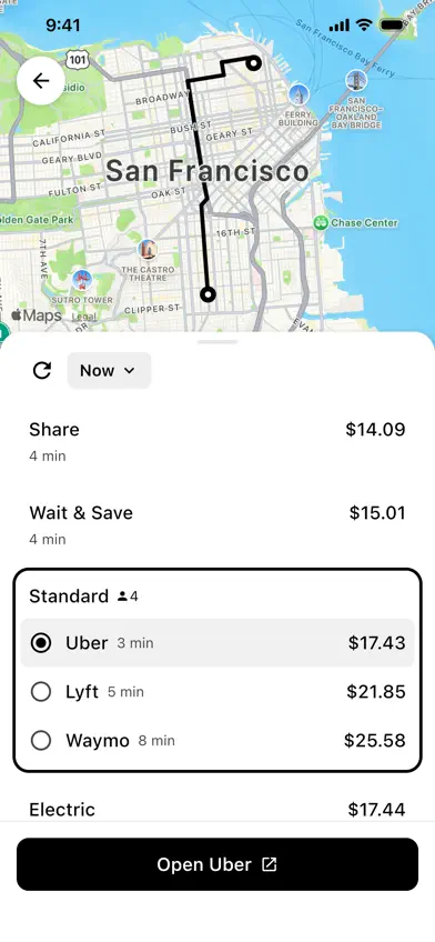 Hackney: Compare Rideshares screenshot 1