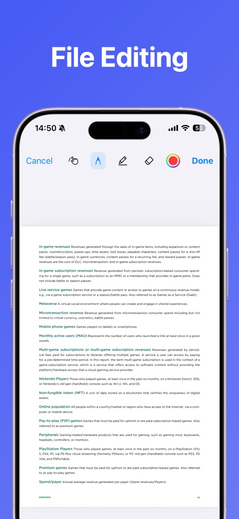 Smart Printer App : Scan - Delve into the powerful PDF editor, enabling users to highlight key information with annotation tools and apply secure e-signatures directly on documents.