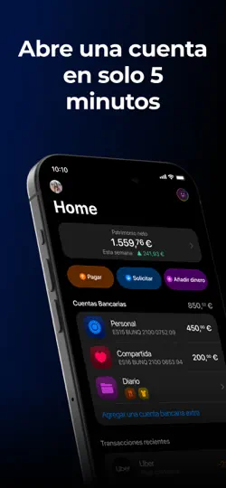 Captura de pantalla de Bunq en iPhone 1