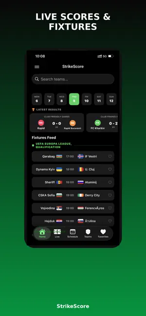 StrikeScore - Football Scores screenshot 1