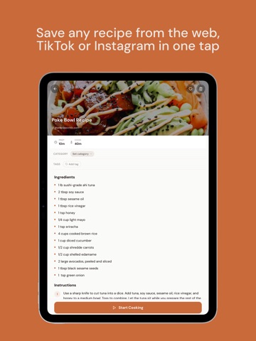 Recipe Fox - Save, Cook, Log iPad screenshot