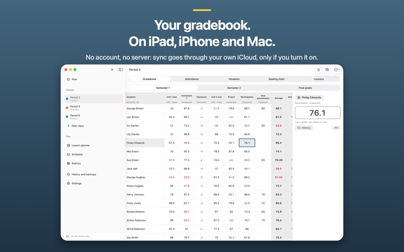 Notaula: Gradebook and Planner screenshot 1