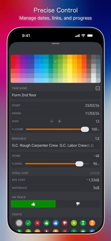 QuickPlanX: Project Gantt Plan iPhone screenshot