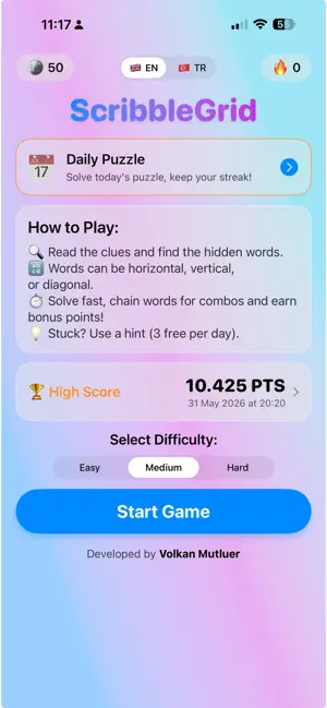 ScribbleGrid: Word Search screenshot 1