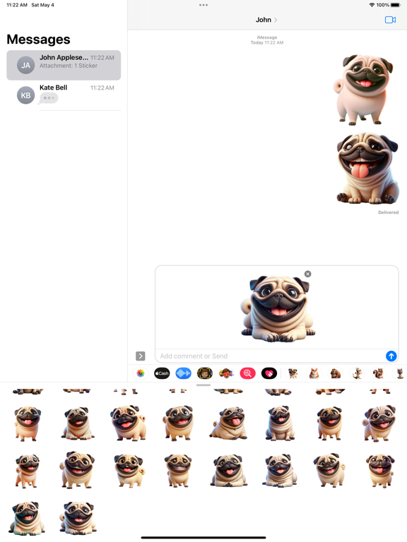 Screenshot #6 pour Happy Pug Stickers