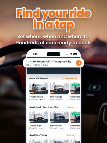 OOPA: Car Rental Philippines iPad screenshot 1