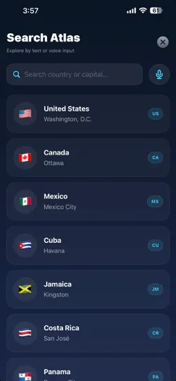 Captura de pantalla de Mapvex en iPhone 3