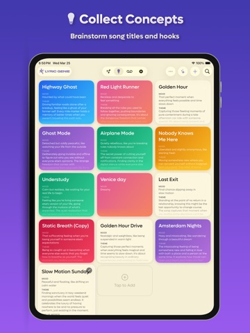 Lyric Genie: Songwriting App iPad screenshot