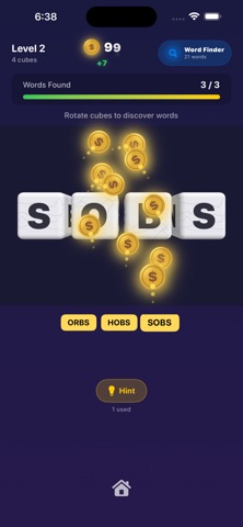Word Cubes 3D iPhone screenshot